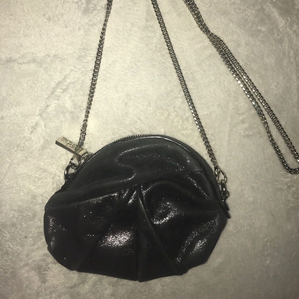 KOOBA Leather Black Crossbody with Silver Chain